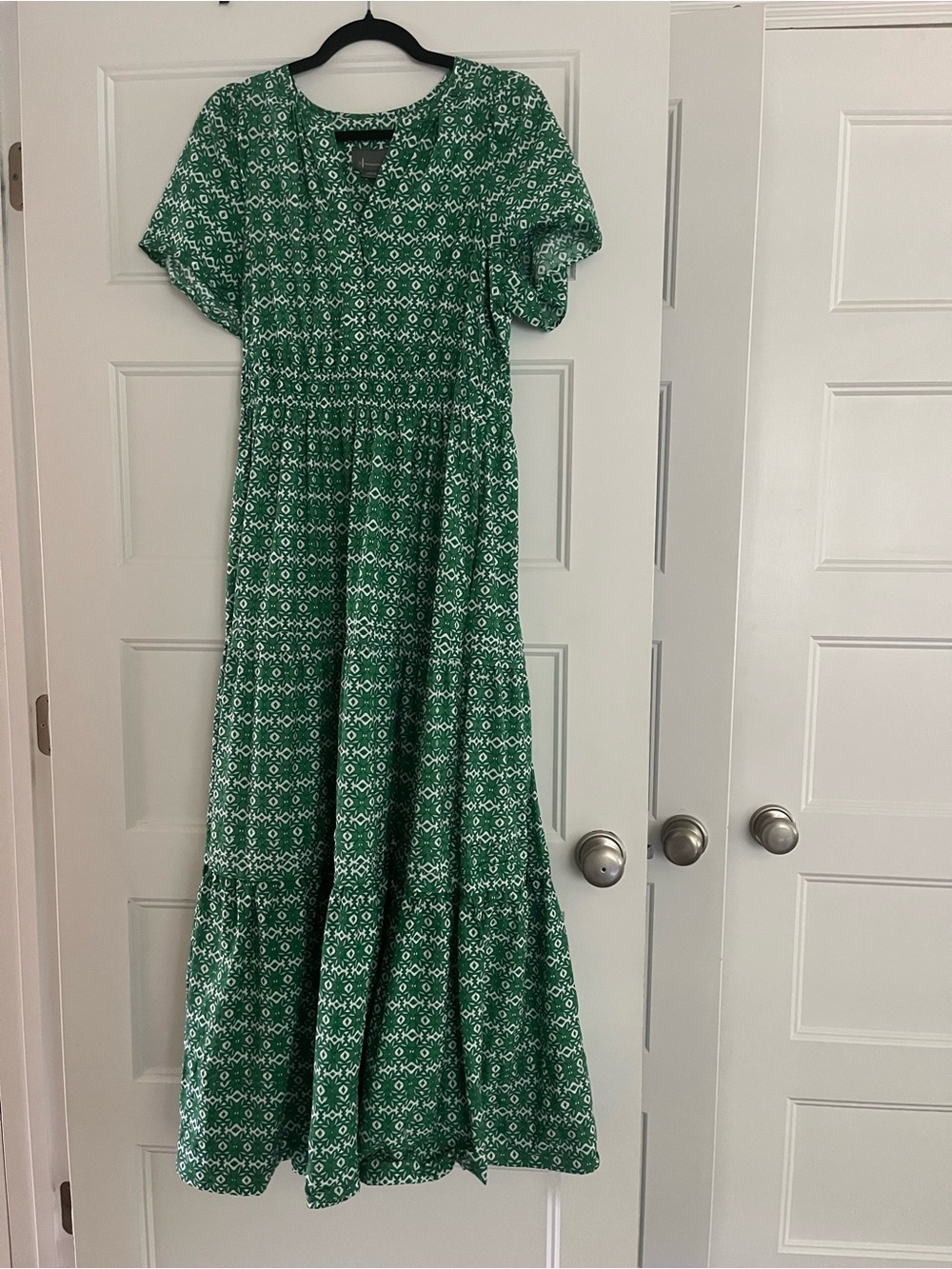 Anthropologie Somerset Dress Green White Medium - Picture 4 of 5